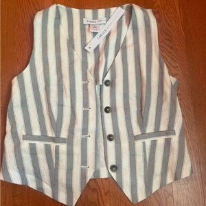 NWT Striped Women's Vest - Gray and White